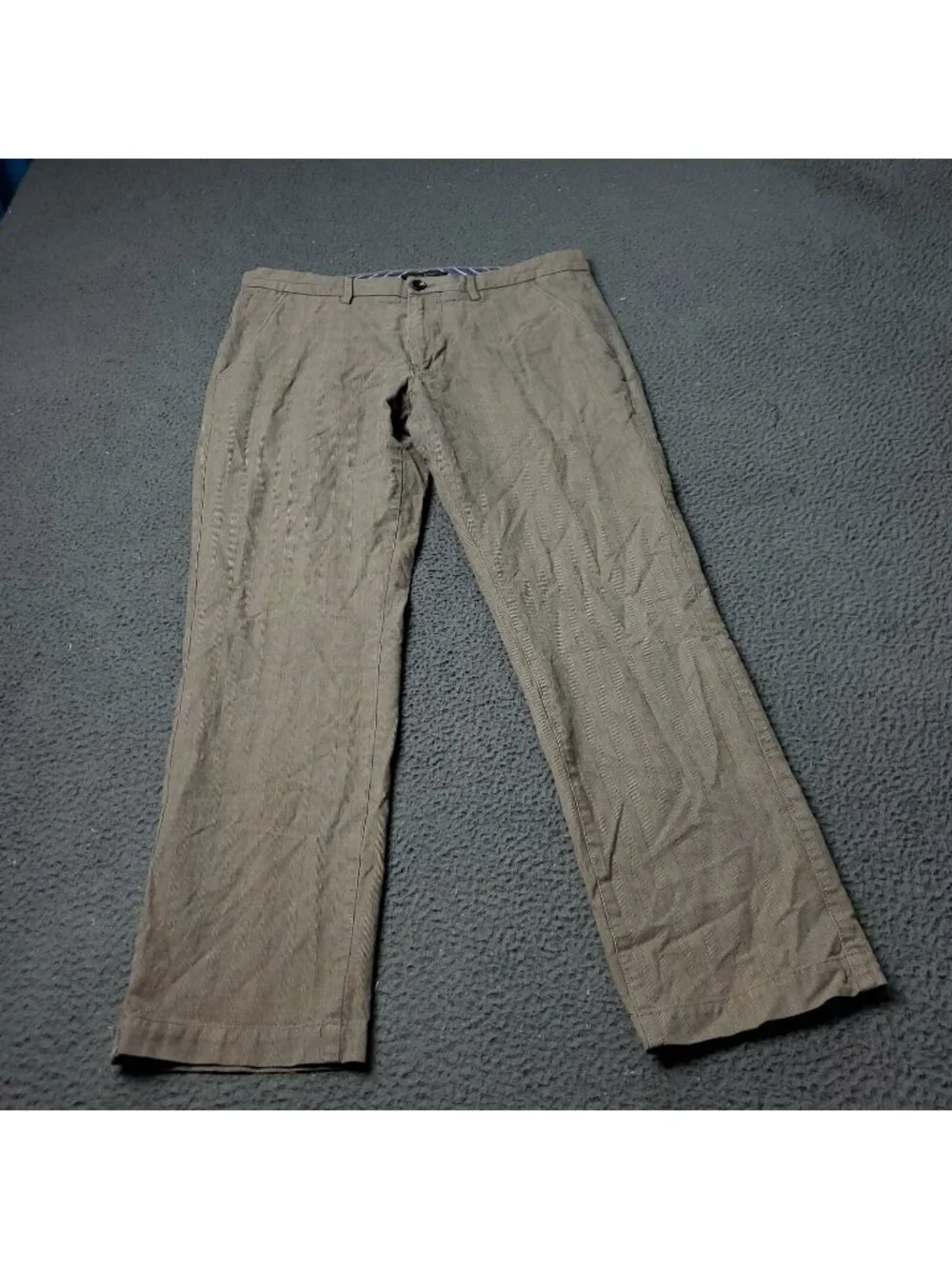 Banana Republic Dress Pants Mens 32x30 Vintage Straight Beige Plaid Checkered
